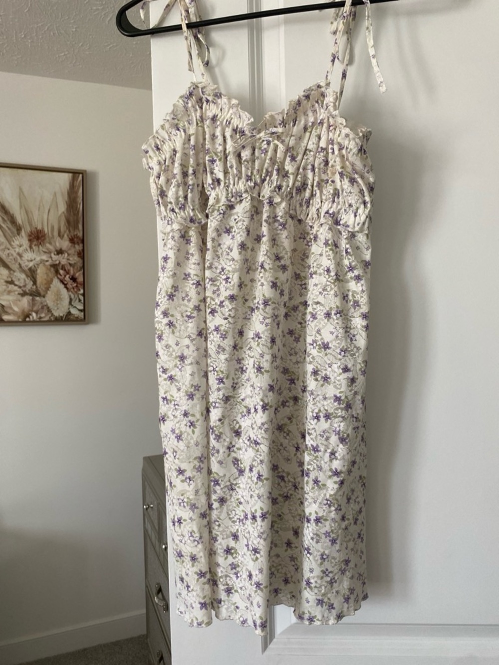 Love Lace Sundress in Cream with Lavender Floral